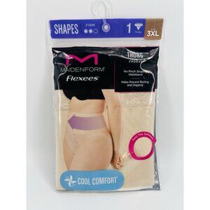 Maidenform Flexees 3XL Plus Tame Your Tummy Nude Lace Shaping Thong FP0049 NEW